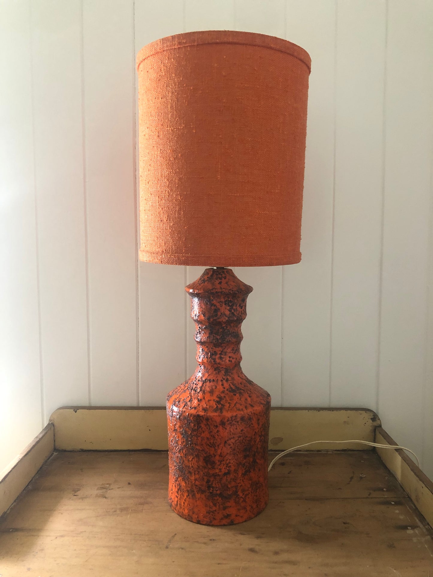 Mid century lava glaze lamp Italy pottery