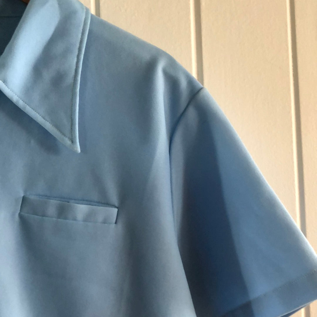 Men’s vintage retro Bisley crimplene shirt M