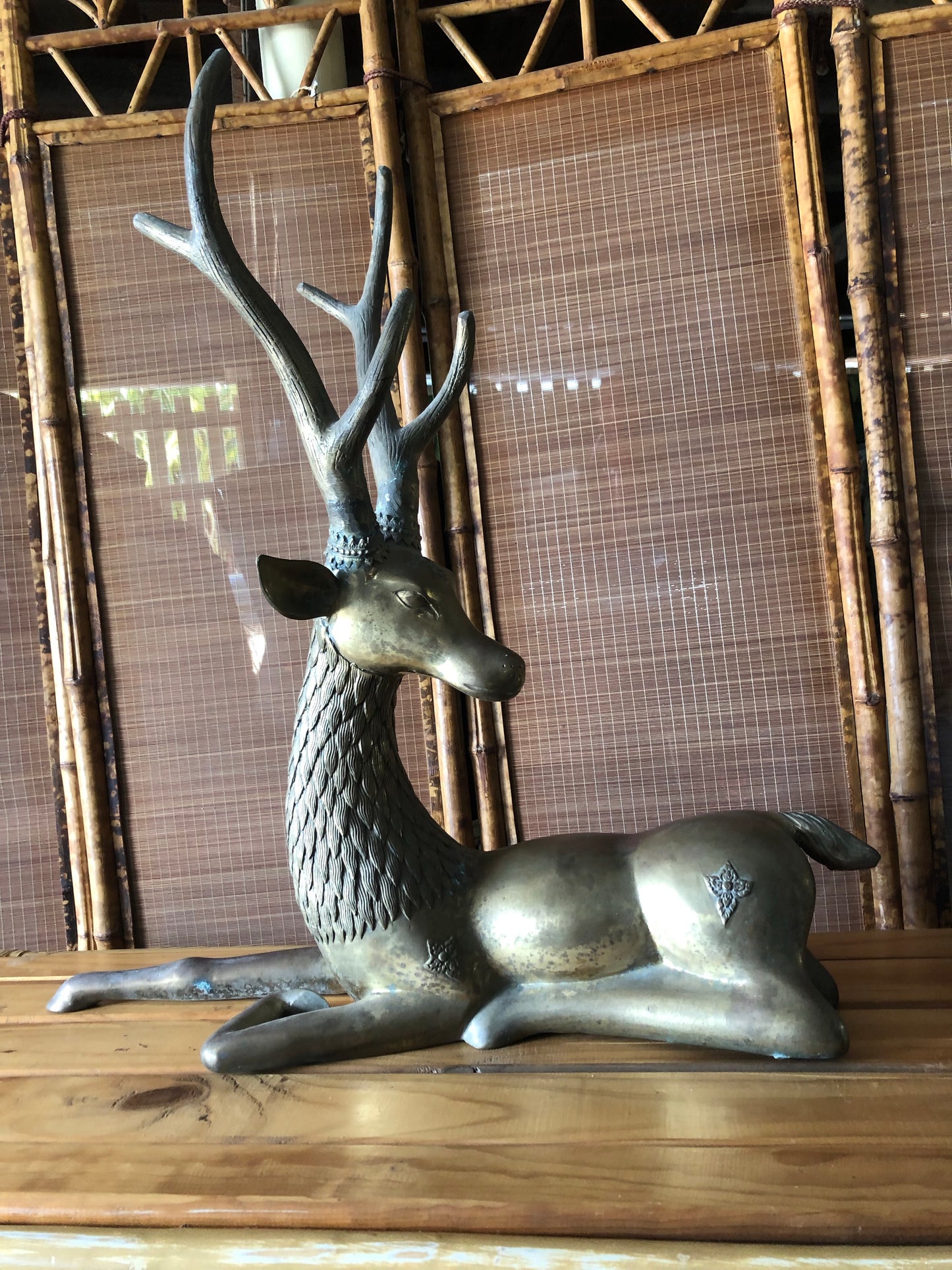 Large brass deer boho