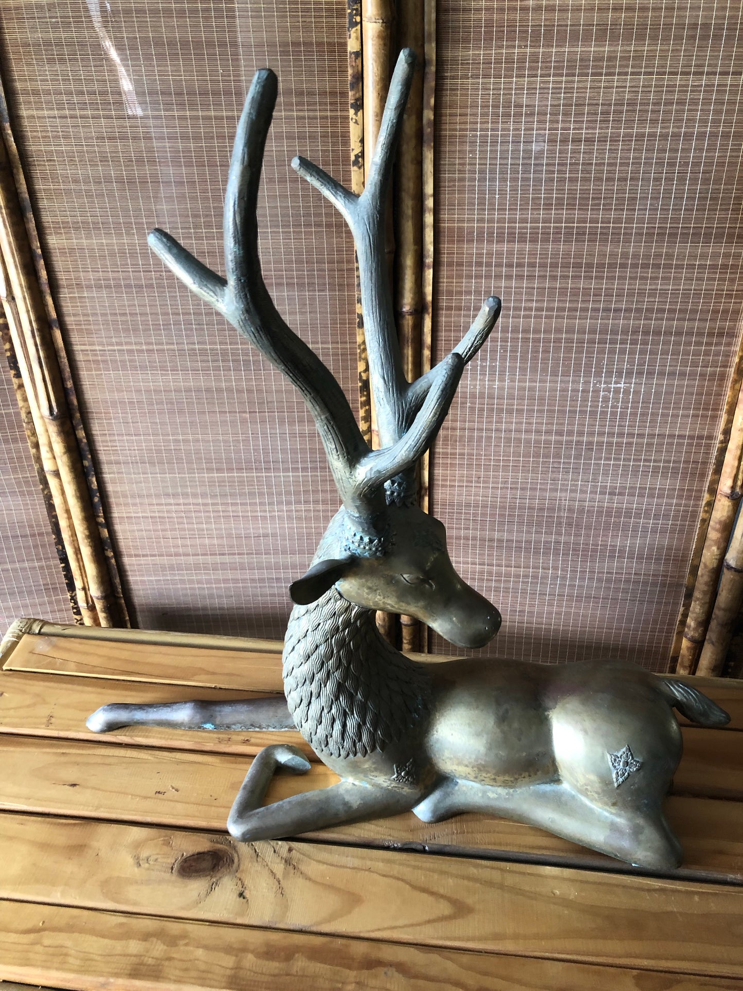 Large brass deer boho