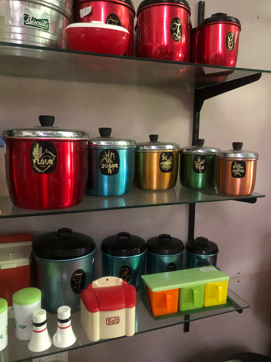 Anodised canister set kitchen