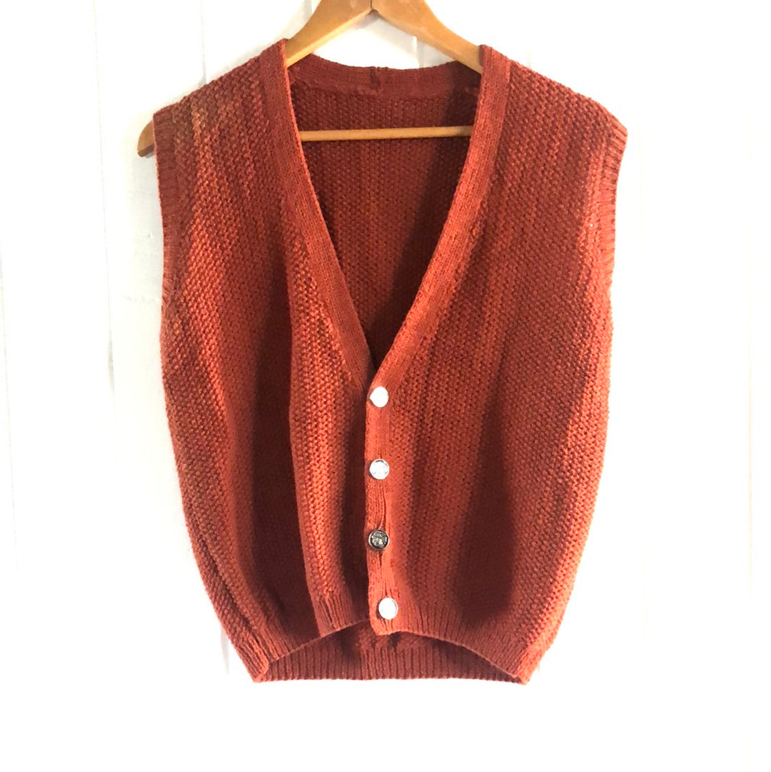 Men’s vintage 80’s knitted waistcoat vest Small